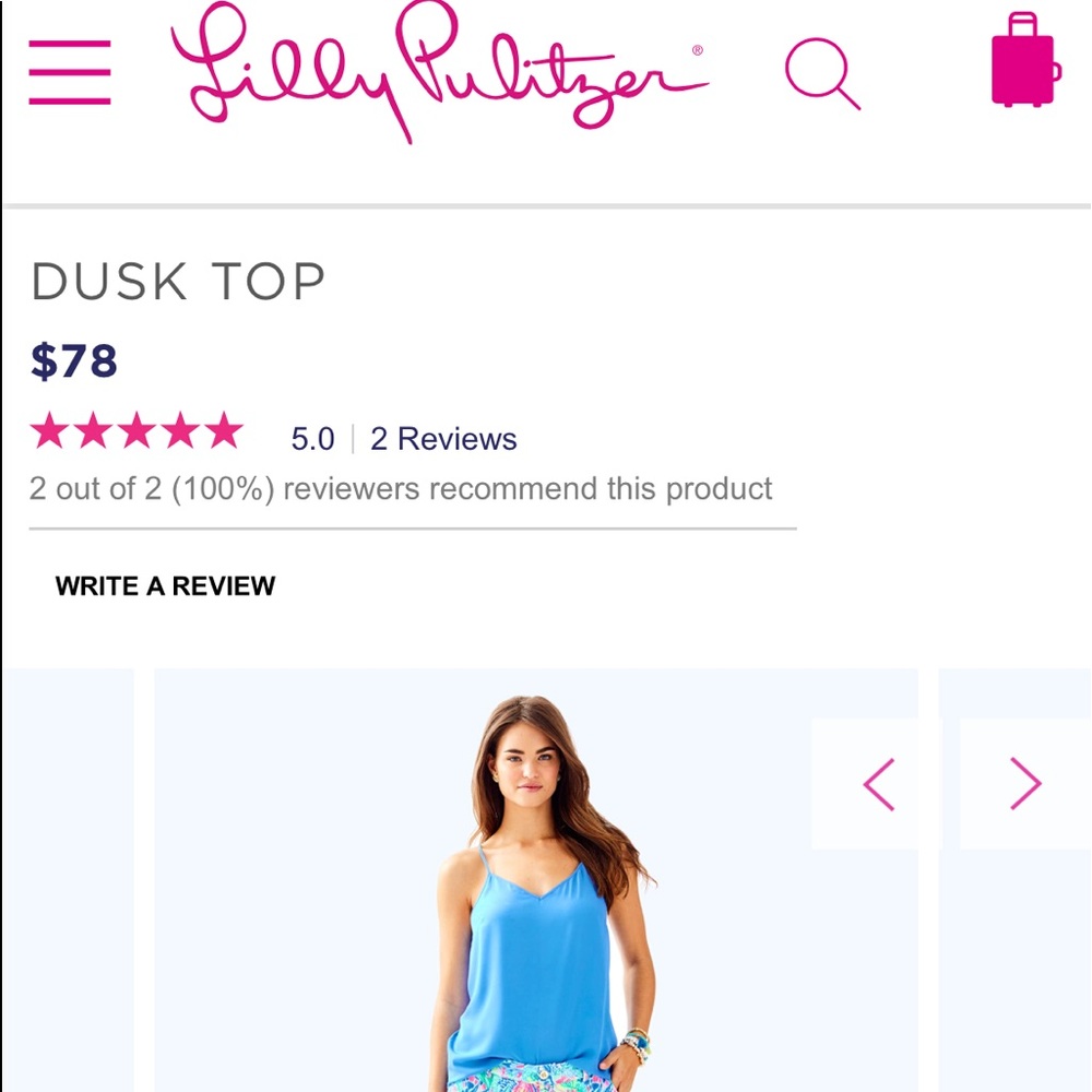New Lilly Pulitzer DUSK TOP Bennet Blue - Picture 10 of 10